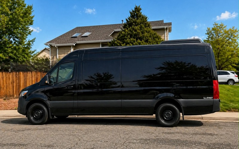 Black luxury SUV in Denver, for Denver Airport to Breckenridge transfers
